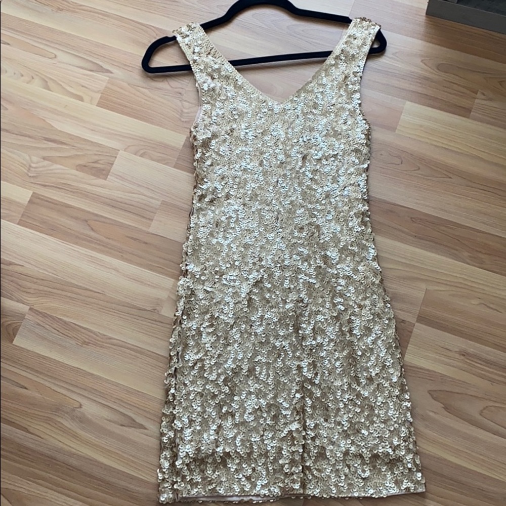 Gold sequin dress